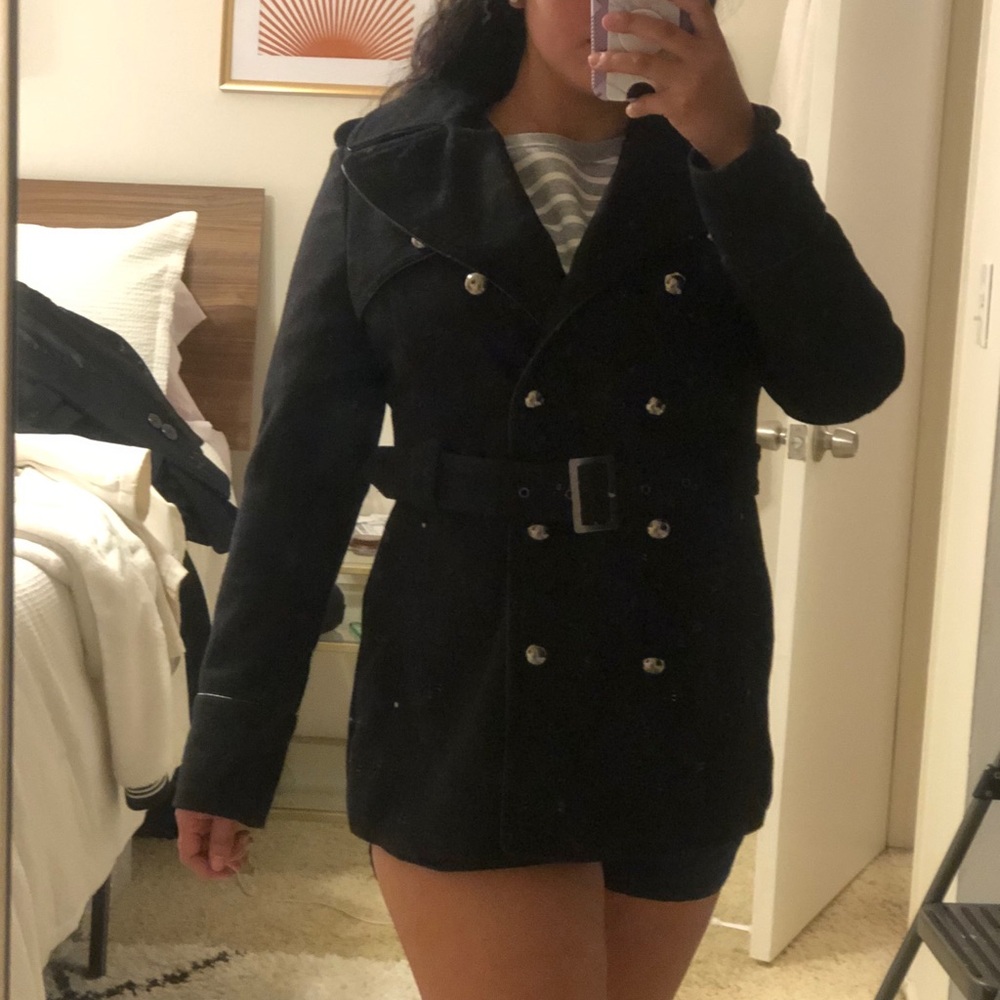 American rag black peacoat